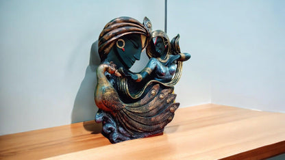 Radha Krishna Idol with Peacock