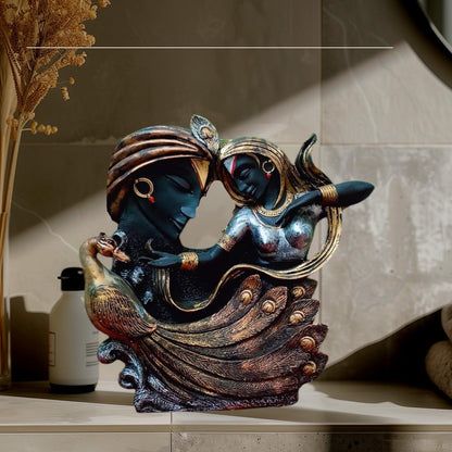 Radha Krishna Idol with Peacock