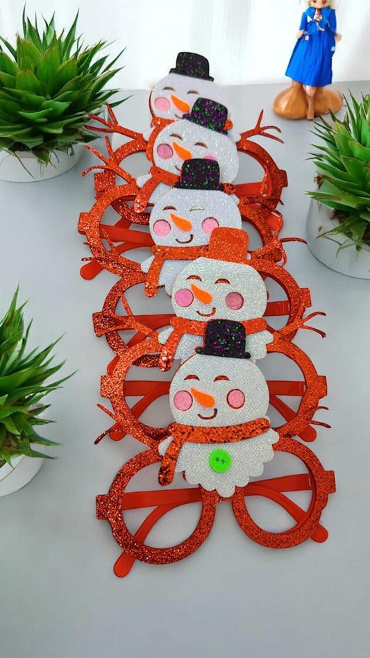 Snowman Glitter Glasses Frame Set of 2