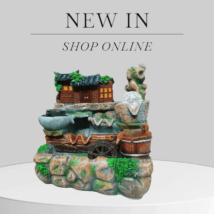 Indoor Nature-Inspired Water Fountain with Crystal Ball and Spinning Wheels