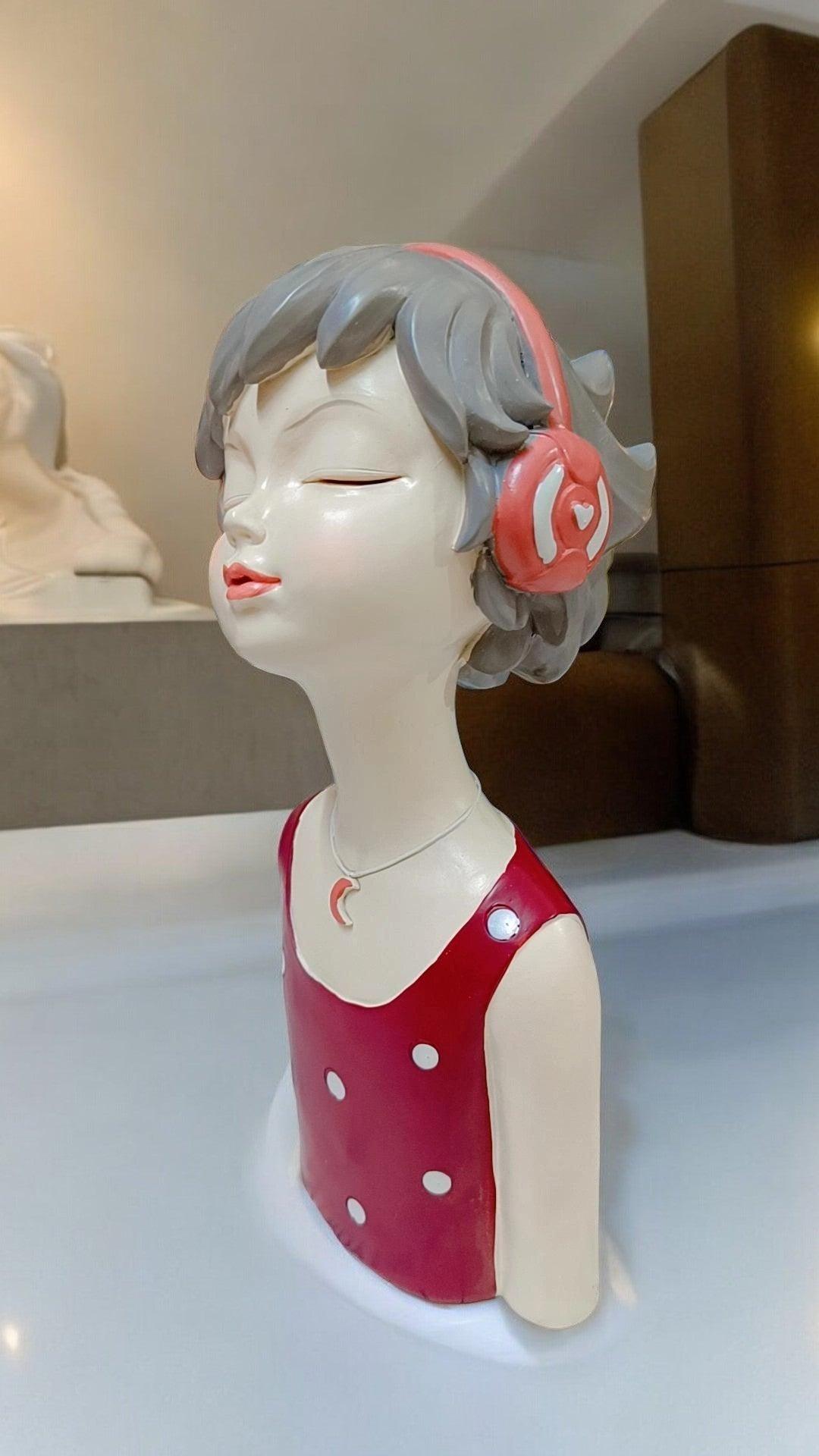 Lady Figure with Headphones