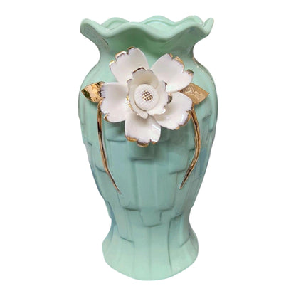 Ceramic Flower Vase - Turquoise Green