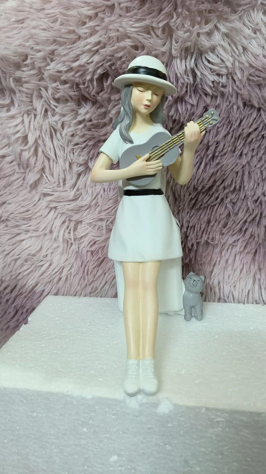 Cute Girl with Guitar Figurine