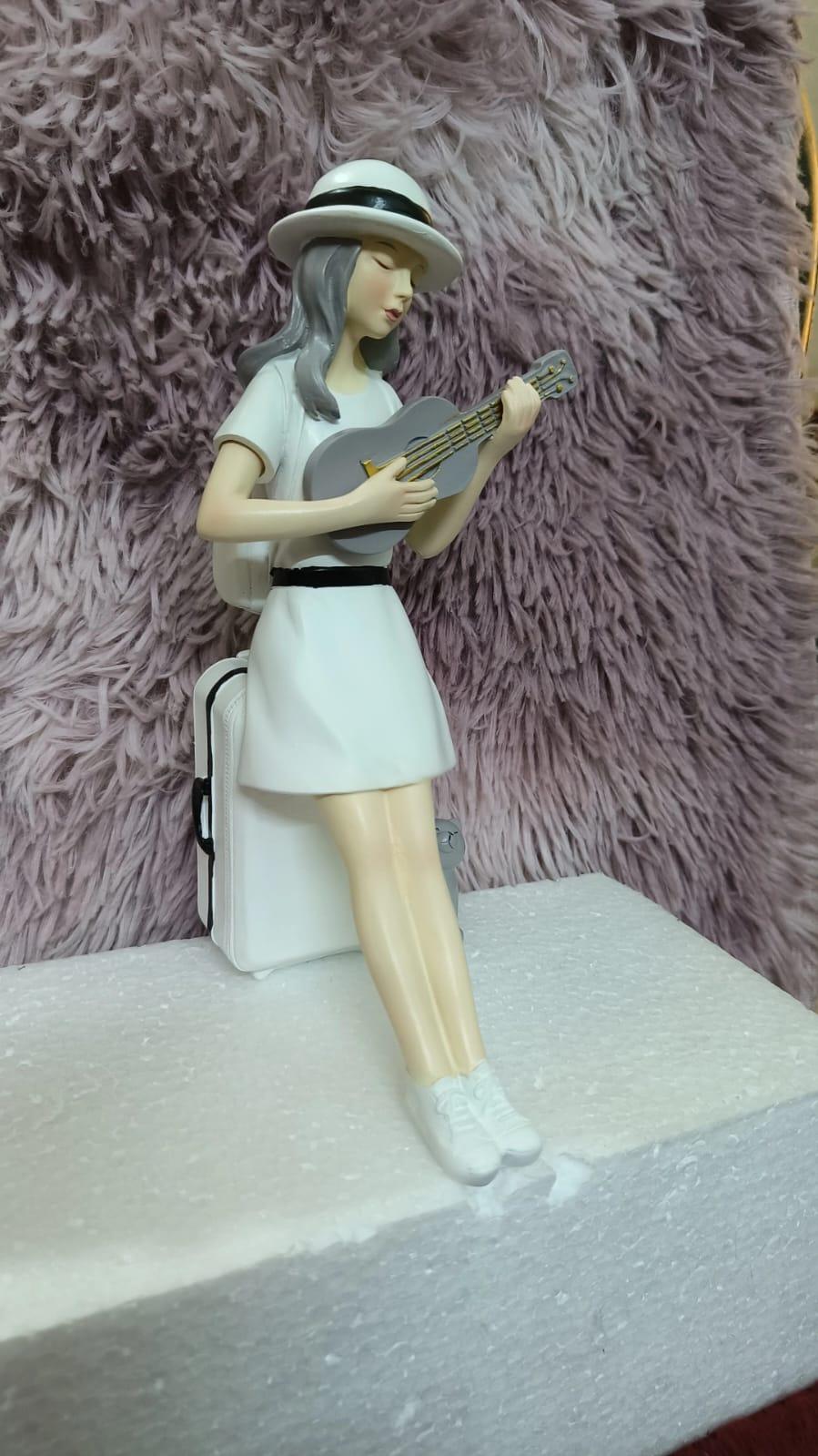 Cute Girl with Guitar Figurine