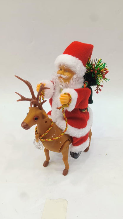 Musical Santa Claus riding Reindeer with Light