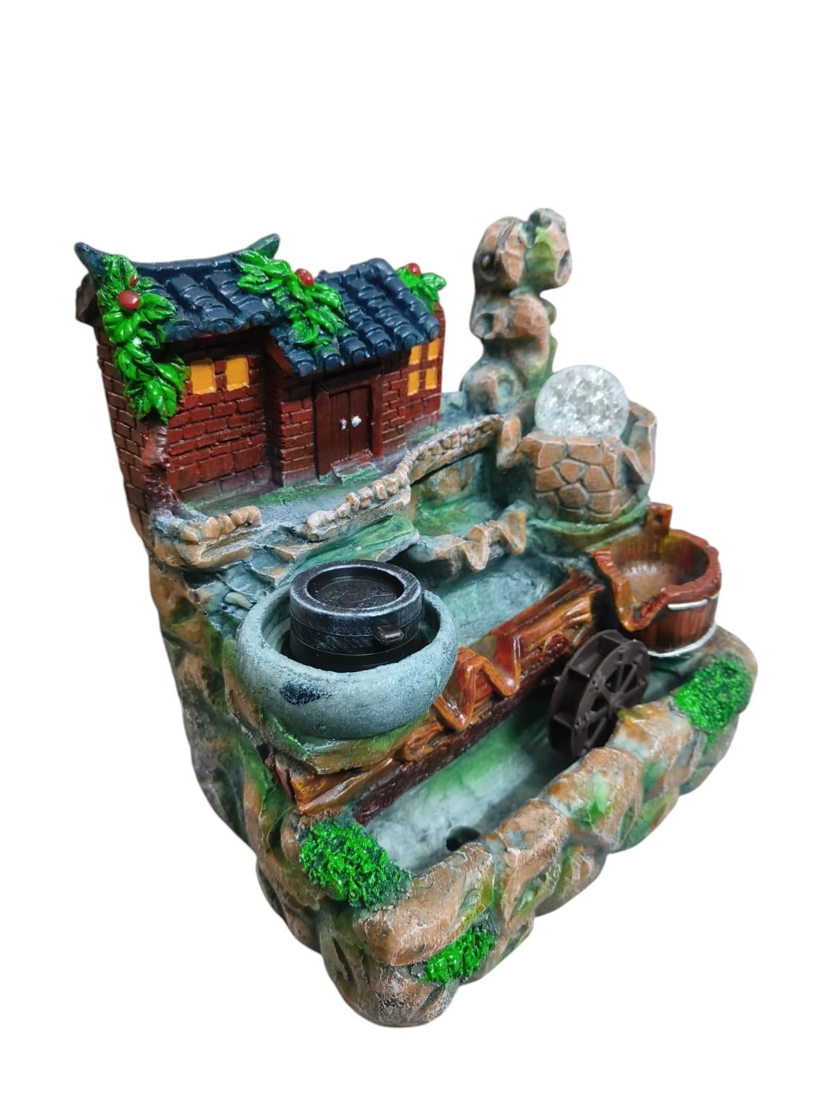 Indoor Nature-Inspired Water Fountain with Crystal Ball and Spinning Wheels