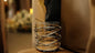 Decorative Glass Candle Holder with Gold Swirl Metal Frame