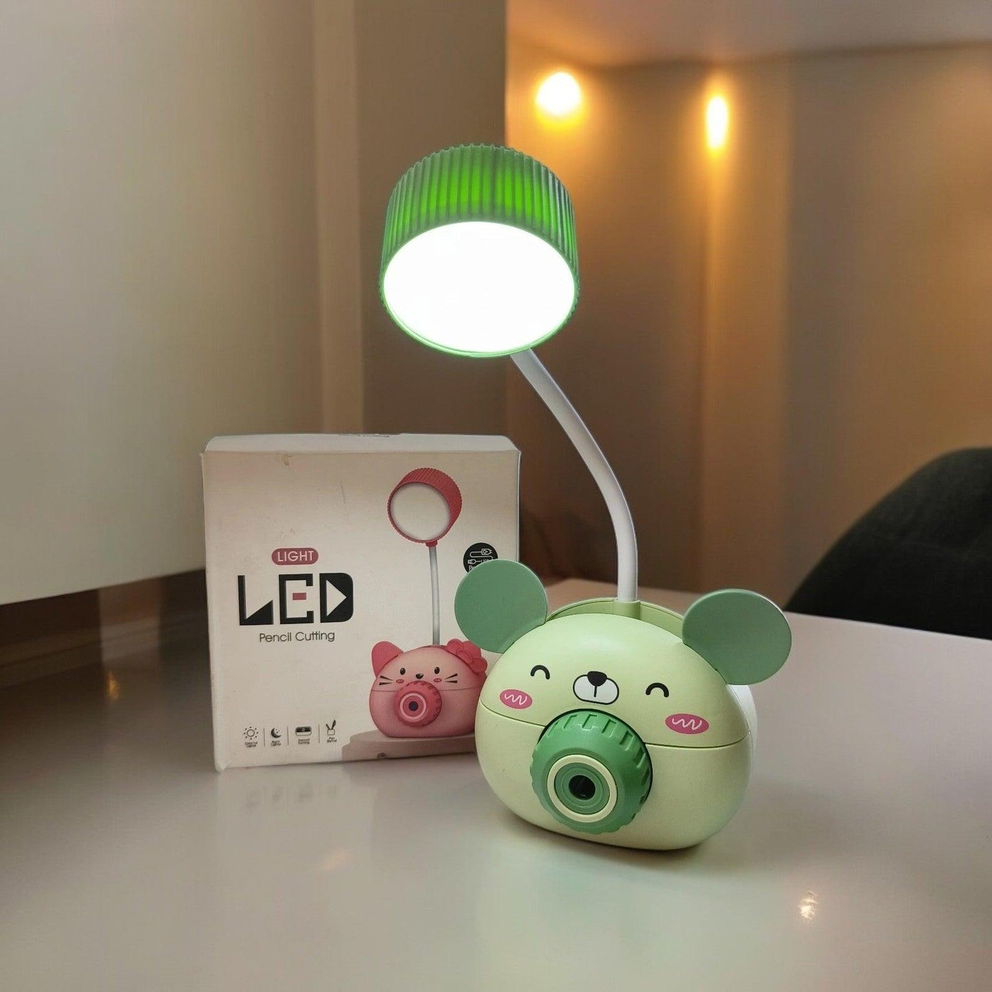 Desk lamp| Cute Shapes lamp with Pen Stand and Sharpener| Rechargeable