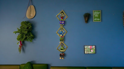 Handmade Multicolour Metal Wall Decor - Trio of Musicians with Hanging Legs