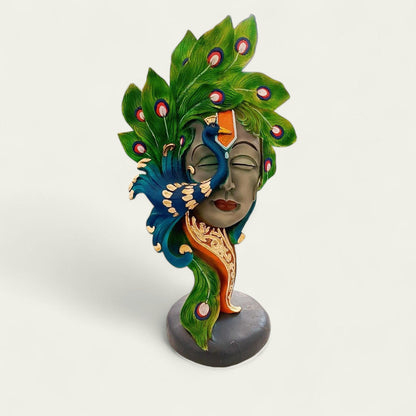 Peacock Feathered Lord Krishna Idol