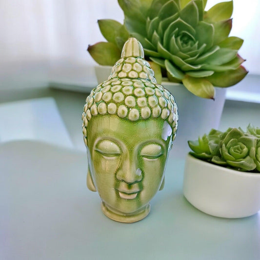 Lord Buddha Head Ceramic Statue – Meditating Position