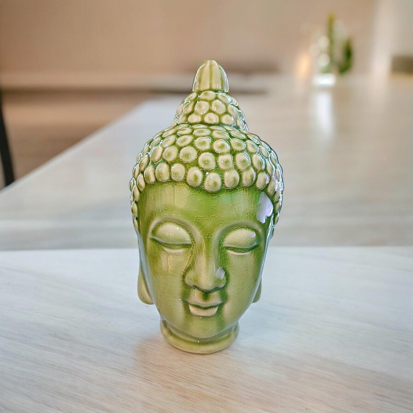 Lord Buddha Head Ceramic Statue – Meditating Position