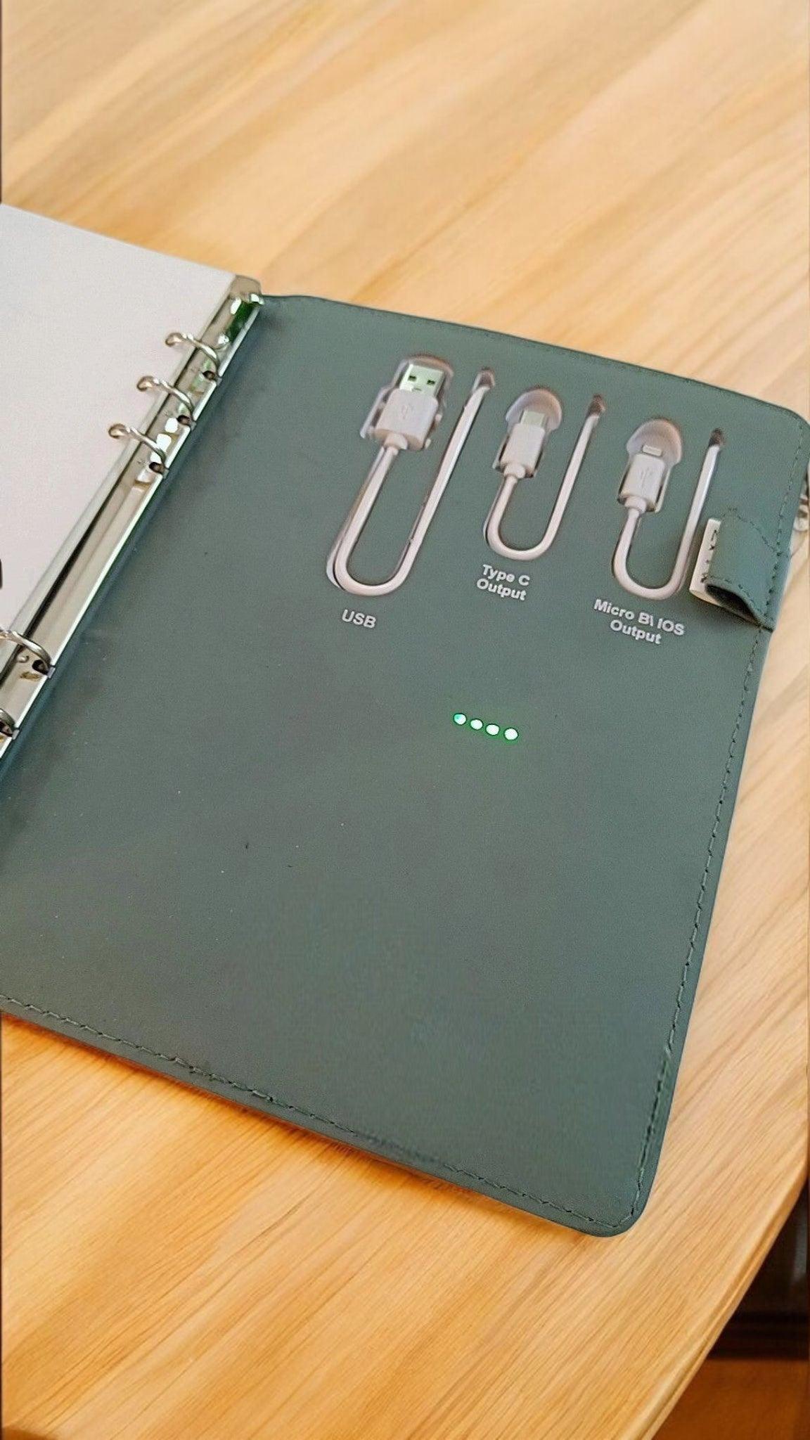 Smart Notebook with Built-In 4000mAh Power Bank - A5 Size